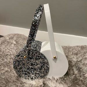 Edie Parker Silver/White Double Shot Acrylic Bag